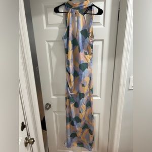 Abstract Print High Neck with Keyhole cutout at chest